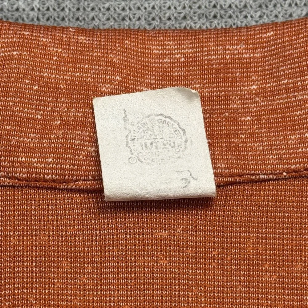 Vintage Rust Orange Button-Up Long Sleeve Shirt Jacket Size 16 Heathered Pockets - Picture 7 of 16